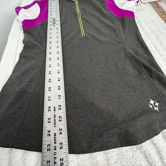 Jofit Women's Athletic Golf Shirt 1/4 Zip Oracle Top Charcoal Gray Size Medium - Picture 8 of 8